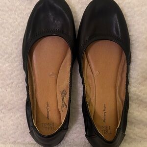 Time and Tru Women's Black Flats with Memory Foam